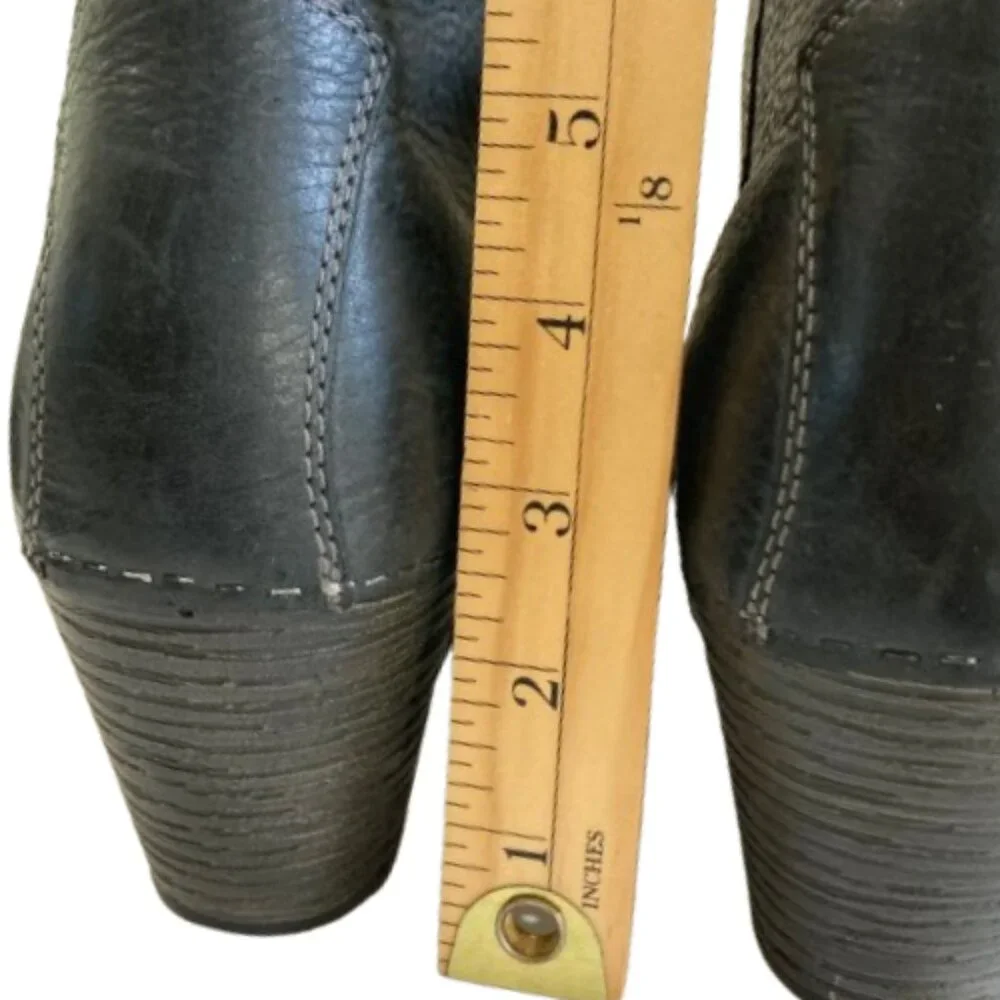 Dansko SALE! Wedge Ankle Boots Veronica Black Leather Tassel, size 40, 9-9 1/2